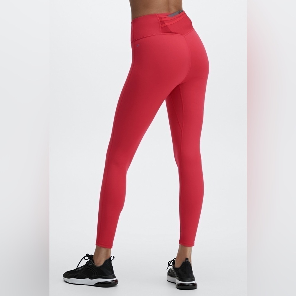 Fabletics Red Trinity Motion 365 High Waisted Leggings Size S